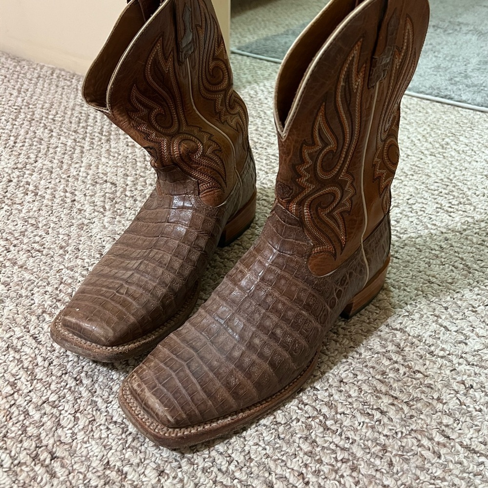 Ariat relentless Denton natural caiman belly boot